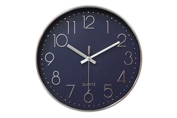 Relógio de Parede 30cm Azul E Prata - Casanova