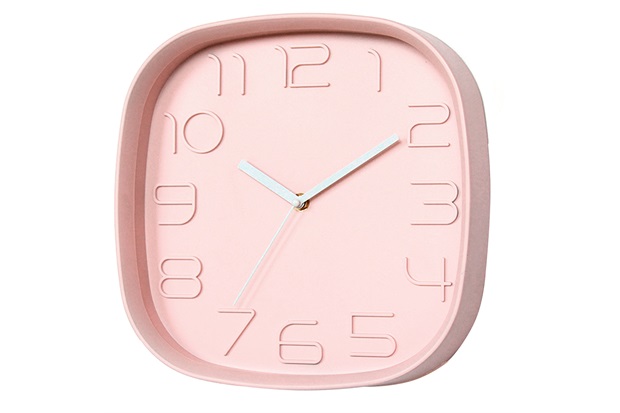 Relógio de Parede Quadrado 28cm Rosa - Casanova