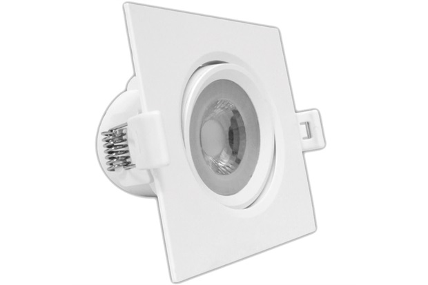 Spot Led de Embutir Quadrado Mr16 5w Bivolt 3000k Luz Amarela - Casanova