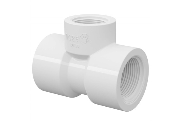 Tê 90° com Rosca 3/4x1/2'' Branco - Tigre     