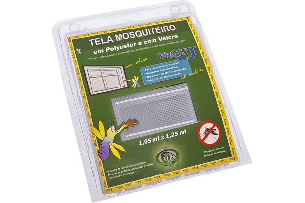 Tela Mosquiteiro em Poliéster Protej com Velcro 105x125cm Branca - VR