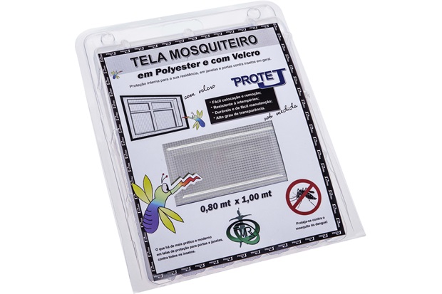 Tela Mosquiteiro em Poliéster Protej com Velcro 80x100cm Branca - VR