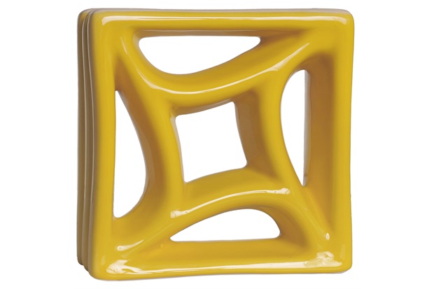 Tijolo Vazado Esmaltado Cobogó Estrela 18,5x18,5x8cm Amarelo - Martins