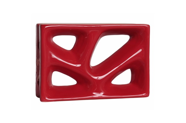 Tijolo Vazado Esmaltado Cobogó Rama 23x16x8cm Vermelho - Cerâmica Martins