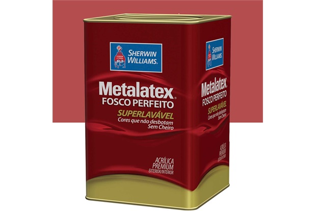 Tinta Acrílica Metalatex Fosco Perfeito Vermelho Rústico 18 Litros - Sherwin Williams