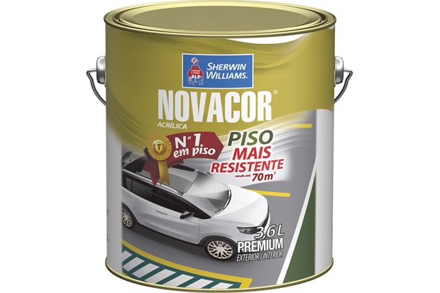 Tinta Acrílica Novacor Piso Mais Resistente Premium Amarelo 3,6 Litros - Sherwin Williams