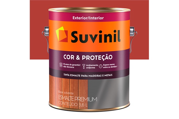 Tinta Esmalte Premium Cor & Proteção Brilhante Vermelho 3,6 Litros - Suvinil