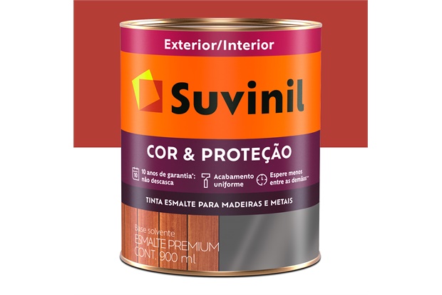 Tinta Esmalte Premium Cor & Proteção Brilhante Vermelho 900ml - Suvinil