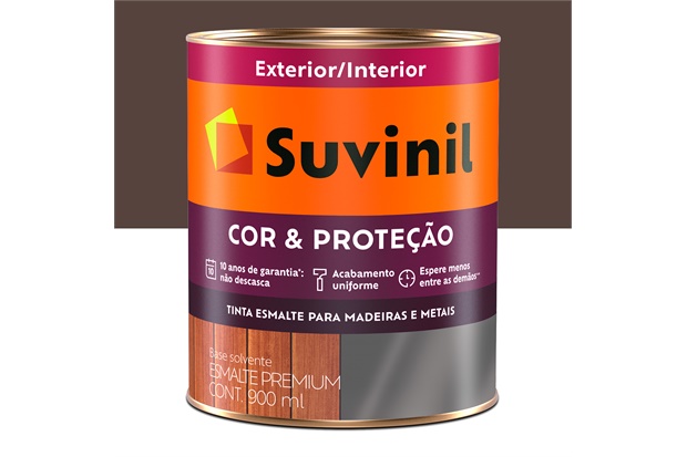 Tinta Esmalte Premium Cor & Proteção Fosco Marrom Barroco 900ml - Suvinil