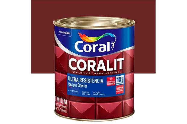 Tinta Esmalte Sintético Premium Brilhante Coralit Tradicional Vermelho Goya 900ml - Coral
