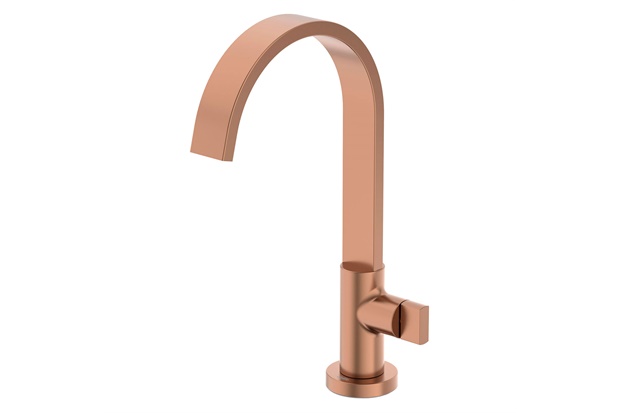 Torneira para Lavatório de Mesa Bica Alta Flow Rose Gold Matte - Celite 