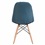 Cadeira Eames em Linho com Base de Madeira Azul - Ór Design