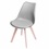 Cadeira Joly com Base em Madeira 47,5x49cm Cinza - Ór Design
