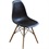 Cadeira Polipropileno com Pés de Madeira 82x47cm Preta - Importado