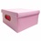 Caixa Organizadora com Tampa Linho Média Blush Rosa 30x30cm - Dello