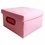 Caixa Organizadora com Tampa Linho Pequena Blush Rosa 26x26cm - Dello