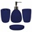 Conjunto de Acessórios para Banheiro em Cerâmica com 4 Peças Azul Marinho - Casanova