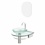 Conjunto Lavabo em Vidro Cris Glass Jade 50x45,5cm Transparente - Cris Metal