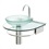 Conjunto Lavabo em Vidro Cris Glass Jade 50x45,5cm Transparente - Cris Metal