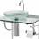 Conjunto Lavabo em Vidro Cris Space 74,5x62,5cm Transparente - Cris Metal