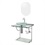 Conjunto Lavabo em Vidro Cris Space 74,5x62,5cm Transparente - Cris Metal