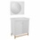 Gabinete para Banheiro Pedra Illinois 88x80cm Branco E Dourado - Venturi