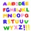 Gel Adesivo Alfabeto Colorido 3x3x5mm - Imangel