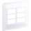 Placa para 6 Postos Separados Zeffia 4x4 Branca - Pial Legrand