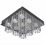 Plafon em Aço para 9 Lâmpadas Quadrado Cristal Iguaçu 38x38cm - Bronzearte 