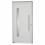 Porta Pivotante Direita com Lambri Horizontal, Vidro E Puxador Alumifort 216x110cm Branca - Sasazaki