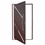 Porta Pivotante Direita Duna Super 25 com Lambri E Puxador em Alumínio 210x100cm Corten - Brimak