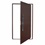 Porta Pivotante Esquerda Super 25 com Lambri E Puxador em Alumínio 210x100cm Corten - Brimak